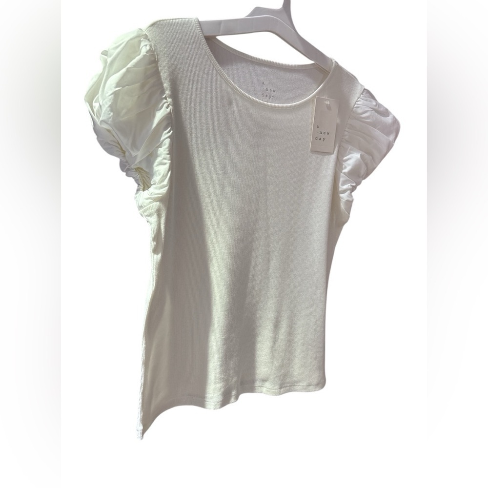 A New Day Ivory Puff Sleeve Blouse - Picture 2 of 2